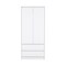 Tuhome Austin 2 Drawers Armoire, Double Door, Hanging Rod, White CLB8960 - alternate 1
